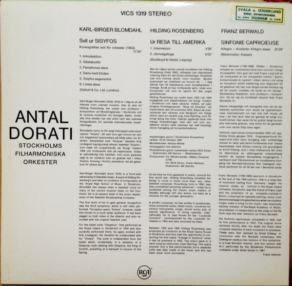 Karl-Birger Blomdahl - Hilding Rosenberg - Franz Berwald / Stockholms Filharmoniska Orkester, Antal Dorati ~ Karl-Birger Blomdahl: Svit Ur Sisyfos - Hilding Rosenberg: Ur Resa Till Amerika - Franz Berwald: Sinfonie Capricieuse (Vinyl) - Djungel & Jazz