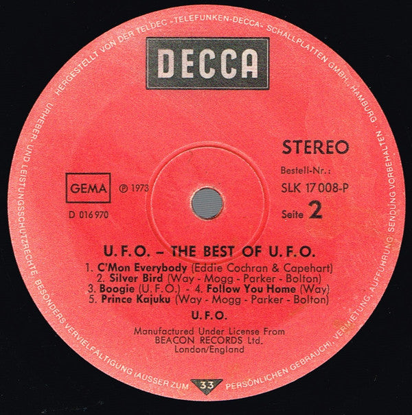 UFO  ~ The Best Of UFO (Vinyl) - Djungel & Jazz
