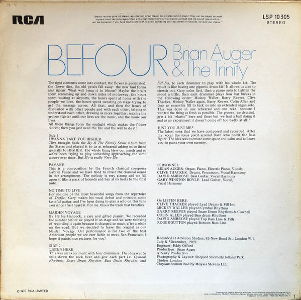 Brian Auger & The Trinity ~ Befour (Vinyl) - Djungel & Jazz