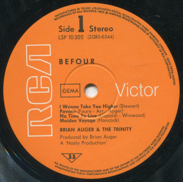 Brian Auger & The Trinity ~ Befour (Vinyl) - Djungel & Jazz