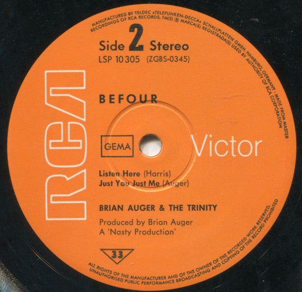 Brian Auger & The Trinity ~ Befour (Vinyl) - Djungel & Jazz