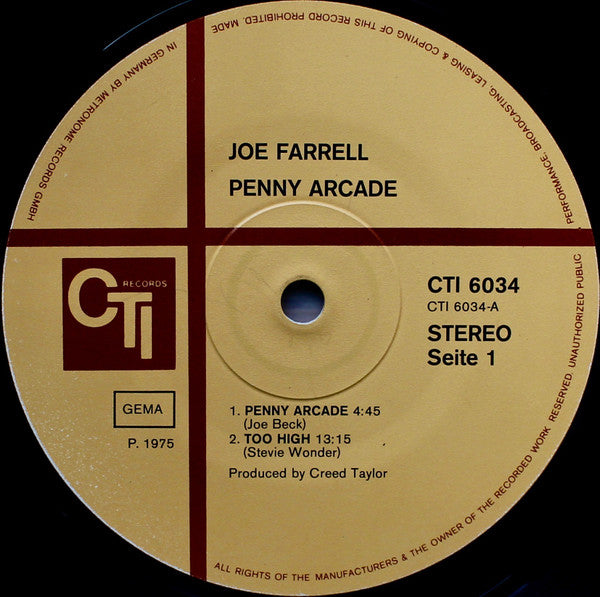 Joe Farrell ~ Penny Arcade (Vinyl) - Djungel & Jazz