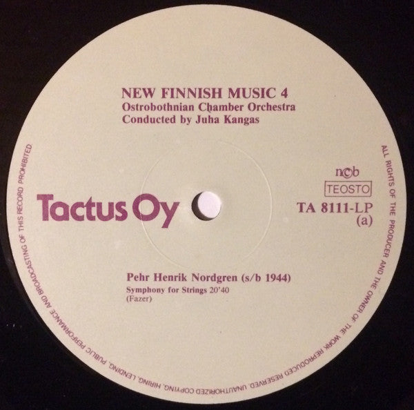 Pehr Henrik Nordgren, Erkki Salmenhaara, Aarre Merikanto, Ostrobothnian Chamber Orchestra, Juha Kangas ~ New Finnish Music 4 (Vinyl) - Djungel & Jazz