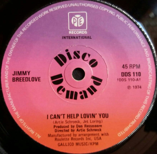 Jimmy Breedlove ~ I Can't Help Lovin' You (Vinyl) - Djungel & Jazz