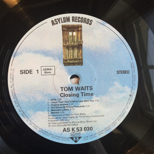 Tom Waits : Closing Time (LP, Album, RE)