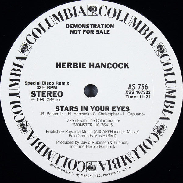 Herbie Hancock : Stars In Your Eyes (12", Promo)