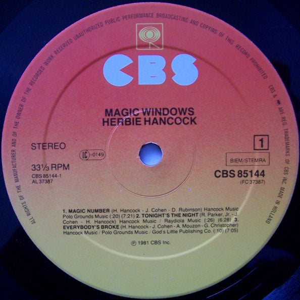 Herbie Hancock : Magic Windows (LP, Album)