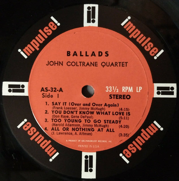 The John Coltrane Quartet ~ Ballads (Vinyl) - Djungel & Jazz