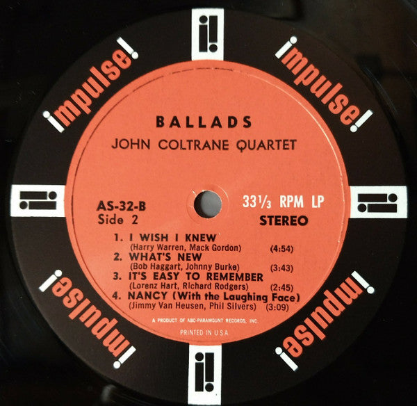 The John Coltrane Quartet ~ Ballads (Vinyl) - Djungel & Jazz
