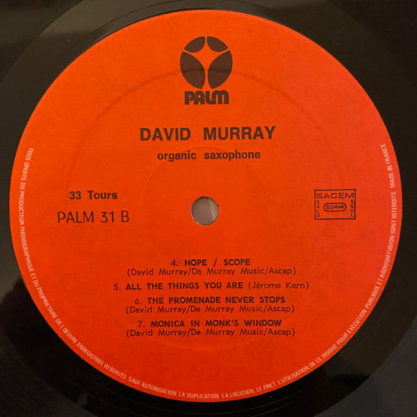 David Murray ~ Organic Saxophone (Vinyl) - Djungel & Jazz