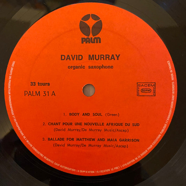 David Murray ~ Organic Saxophone (Vinyl) - Djungel & Jazz