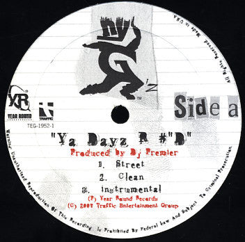 NYG'z : Ya Dayz R #'d / N.H.B. / What Kinda Life (12")