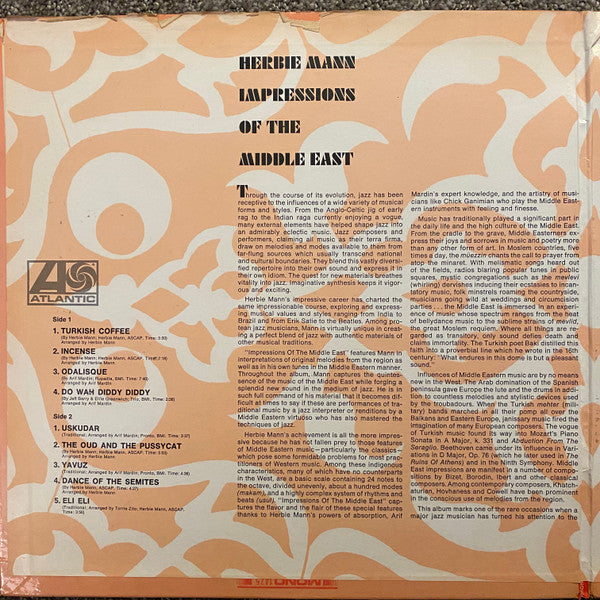 Herbie Mann ~ Impressions Of The Middle East (Vinyl) - Djungel & Jazz