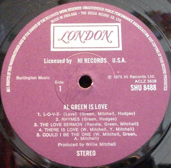 Al Green : Al Green Is Love (LP, Album)