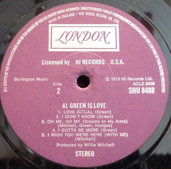Al Green : Al Green Is Love (LP, Album)