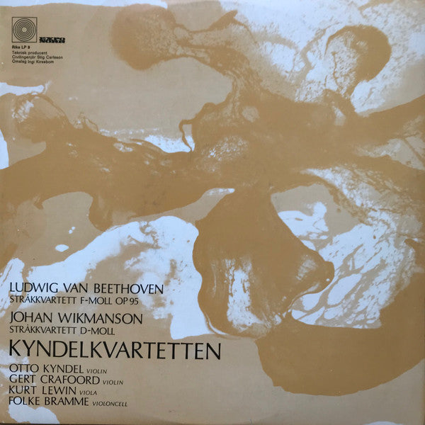 Kyndelkvartetten, Ludwig van Beethoven, Johan Wikmanson : String Quartets (LP, Album, Mono)