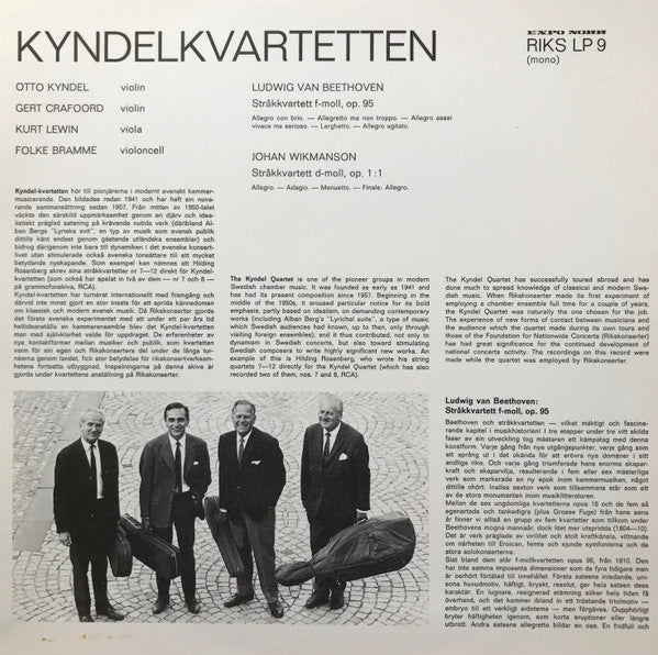 Kyndelkvartetten, Ludwig van Beethoven, Johan Wikmanson ~ String Quartets (Vinyl) - Djungel & Jazz