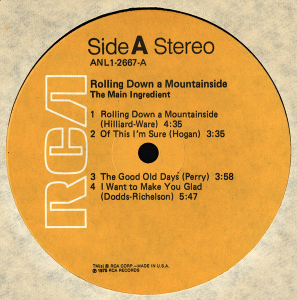 The Main Ingredient ~ Rolling Down A Mountainside (Vinyl) - Djungel & Jazz