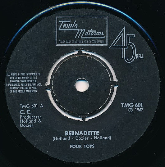 Four Tops ~ Bernadette / I Got A Feeling (Vinyl) - Djungel & Jazz