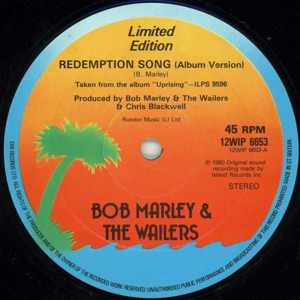 Bob Marley & The Wailers : Redemption Song (12", Single, Ltd)