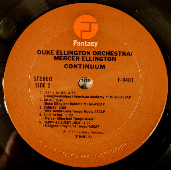 The Duke Ellington Orchestra Under The Direction Of Mercer Ellington ~ Continuum (Vinyl) - Djungel & Jazz