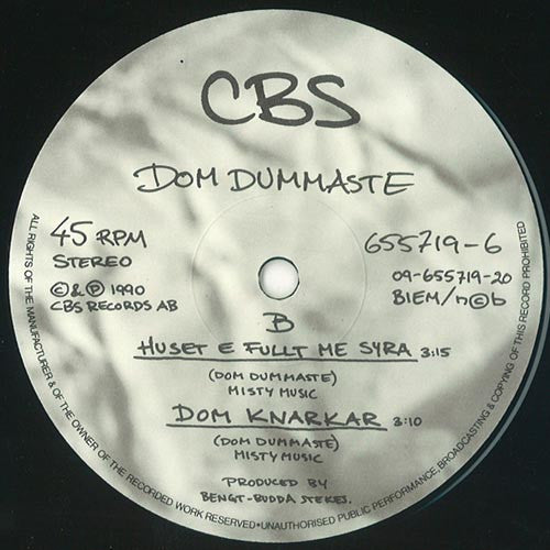 Dom Dummaste : Huset E Fullt Me Syra (12", Maxi)