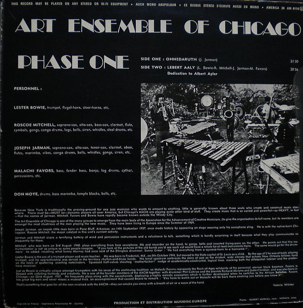 Art Ensemble Of Chicago ~ Phase One (Vinyl) - Djungel & Jazz