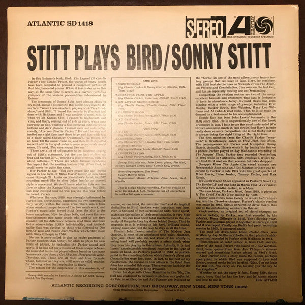 Sonny Stitt ~ Stitt Plays Bird (Vinyl) - Djungel & Jazz