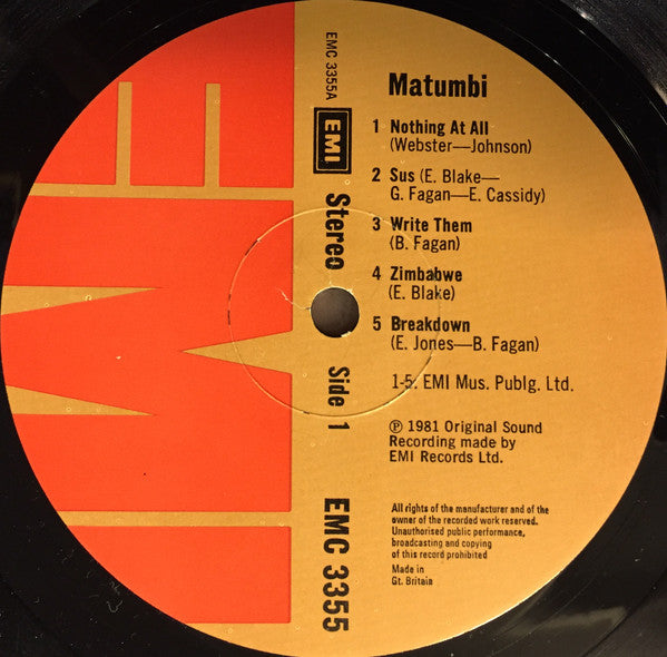 Matumbi : Matumbi (LP, Album)