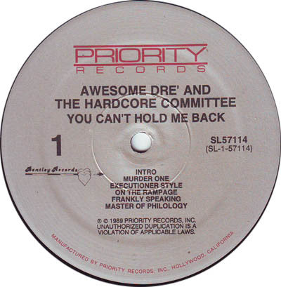 Awesome Dré & The Hardcore Committee ~ You Can't Hold Me Back (Vinyl) - Djungel & Jazz