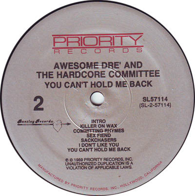 Awesome Dré & The Hardcore Committee ~ You Can't Hold Me Back (Vinyl) - Djungel & Jazz