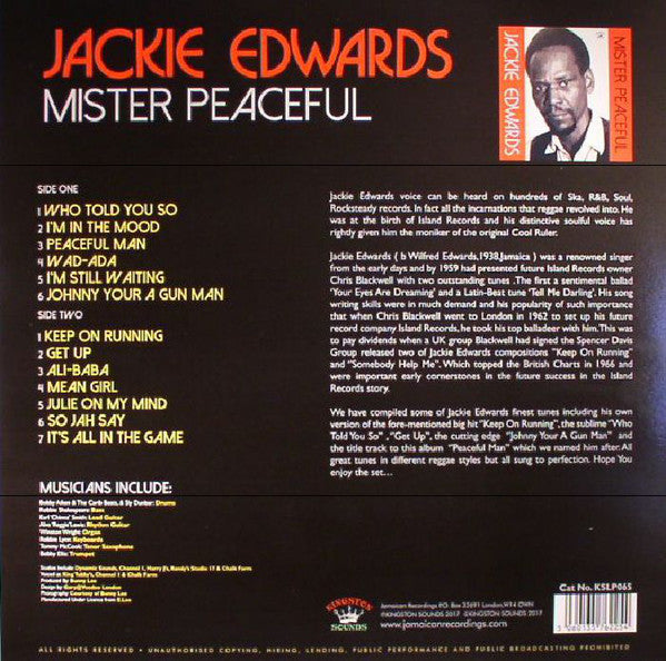 Jackie Edwards : Mister Peaceful (LP, Comp)