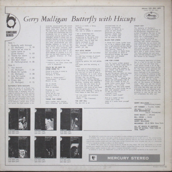 Gerry Mulligan ~ Butterfly With Hiccups (Vinyl) - Djungel & Jazz