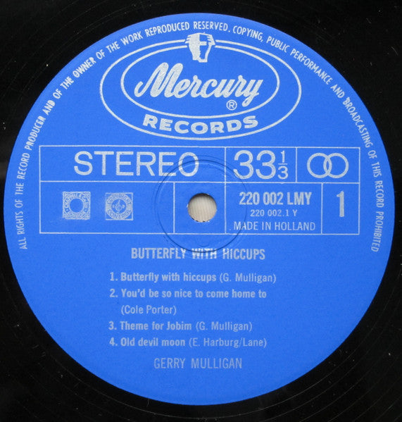 Gerry Mulligan ~ Butterfly With Hiccups (Vinyl) - Djungel & Jazz