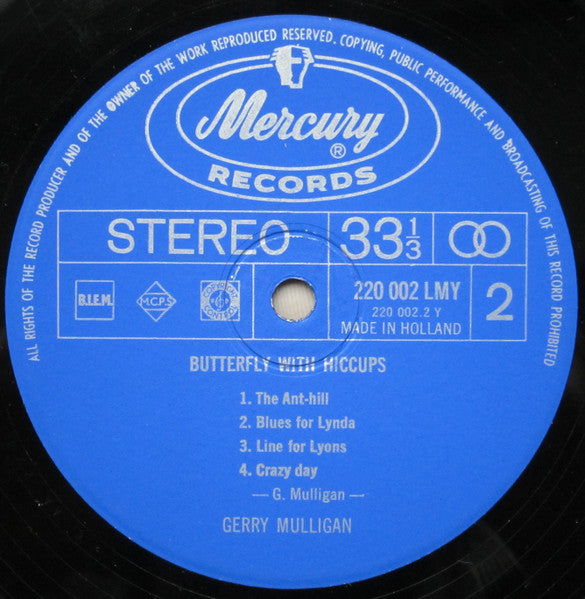 Gerry Mulligan ~ Butterfly With Hiccups (Vinyl) - Djungel & Jazz
