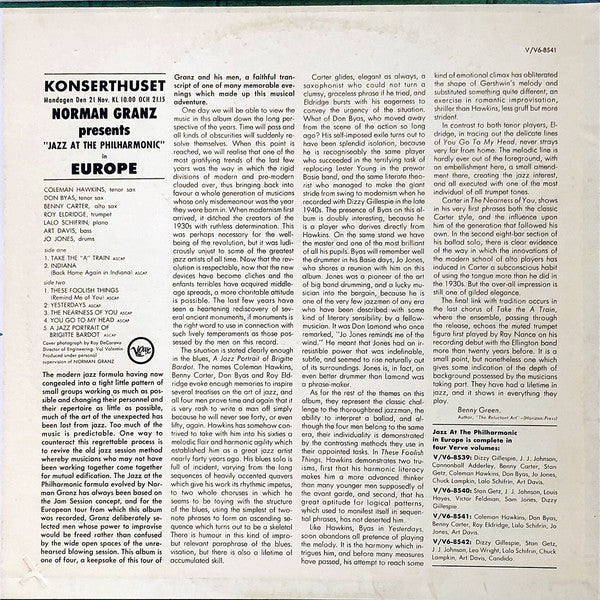 Jazz At The Philharmonic ~ Norman Granz Presents "Jazz At The Philharmonic" In Europe (Vinyl) - Djungel & Jazz