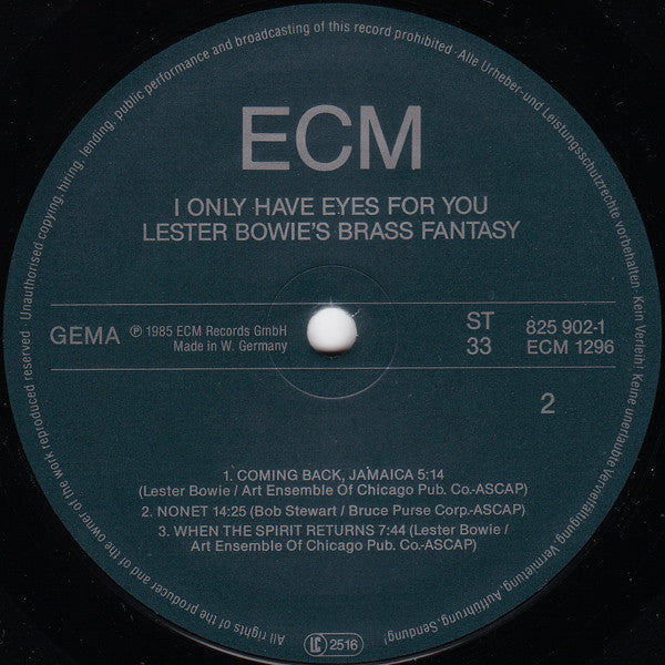 Lester Bowie's Brass Fantasy ~ I Only Have Eyes For You (Vinyl) - Djungel & Jazz