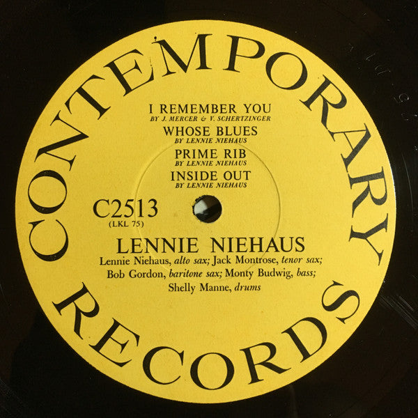 Lennie Niehaus : Vol.1 The Quintet (10", Album)