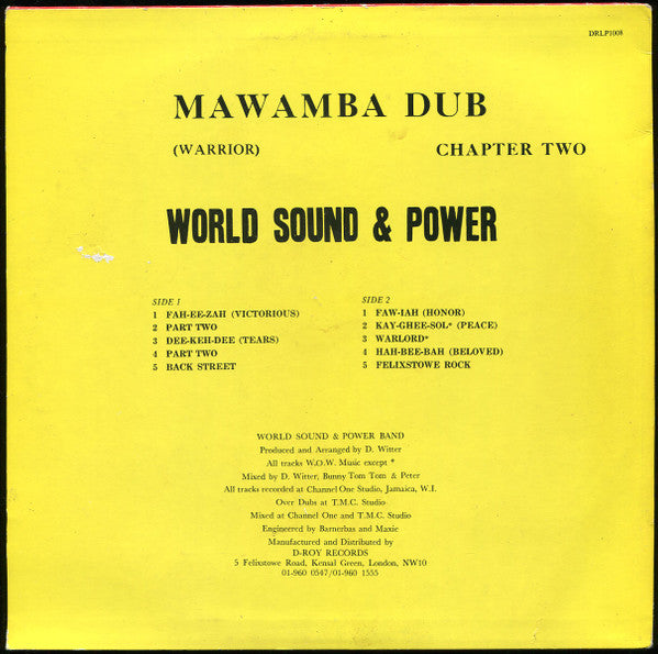 Word, Sound And Power : Mawamba Dub (Warrior) Chapter Two (LP, Album, Blu)