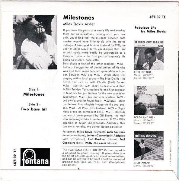Miles Davis ~ Milestones (Vinyl) - Djungel & Jazz