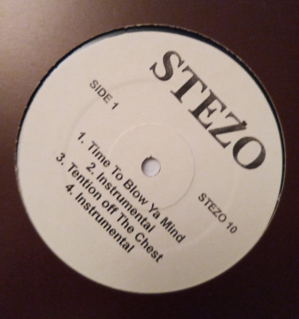 Stezo : Time To Blow Ya Mind / Tention Off The Chest / Figure It Out / Where's The Funk At (12", Unofficial)