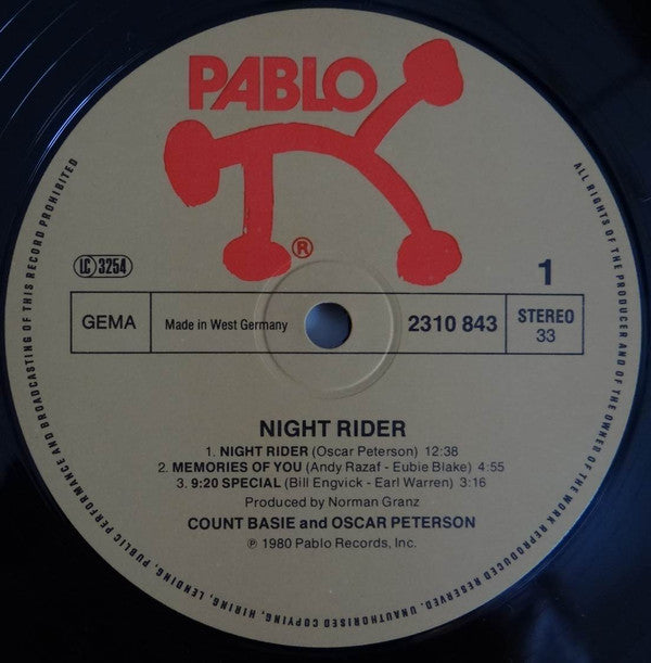 Count Basie & Oscar Peterson ~ Night Rider (Vinyl) - Djungel & Jazz