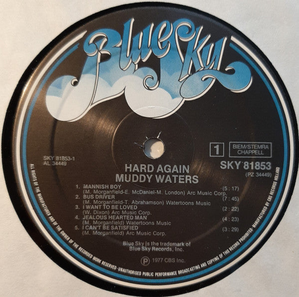 Muddy Waters : Hard Again (LP, Album, RP)