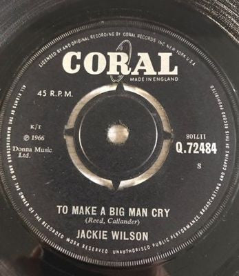 Jackie Wilson ~ To Make A Big Man Cry / Be My Love (Vinyl) - Djungel & Jazz