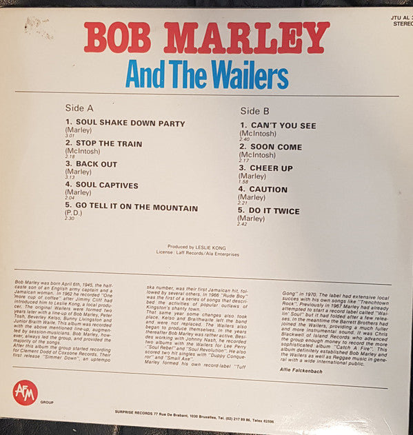 Bob Marley & The Wailers ~ Bob Marley And The Wailers (Vinyl) - Djungel & Jazz