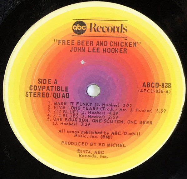 John Lee Hooker ~ Free Beer And Chicken (Vinyl) - Djungel & Jazz