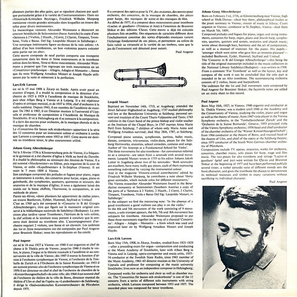 Branimir Slokar - Südwestdeutsches Kammerorchester Leitung Paul Angerer ~ Posaunenkonzerte (Vinyl) - Djungel & Jazz