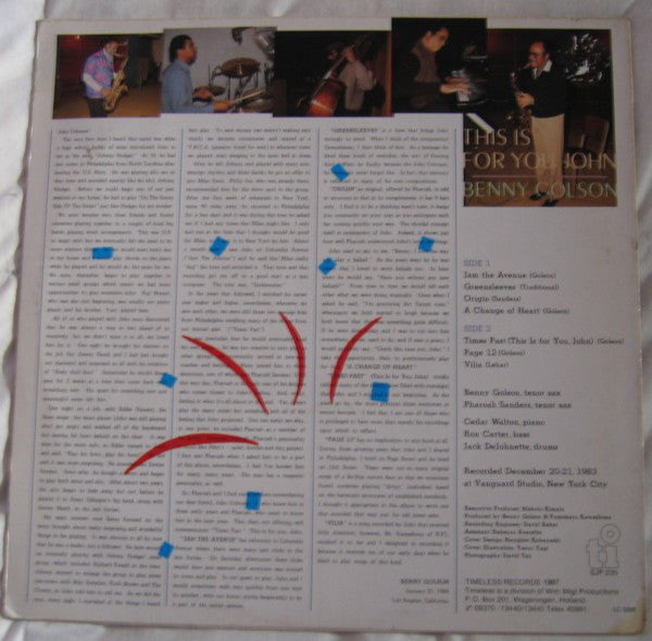 Benny Golson / Pharoah Sanders / Cedar Walton / Ron Carter / Jack Dejohnette ~ This Is For You, John (Vinyl) - Djungel & Jazz