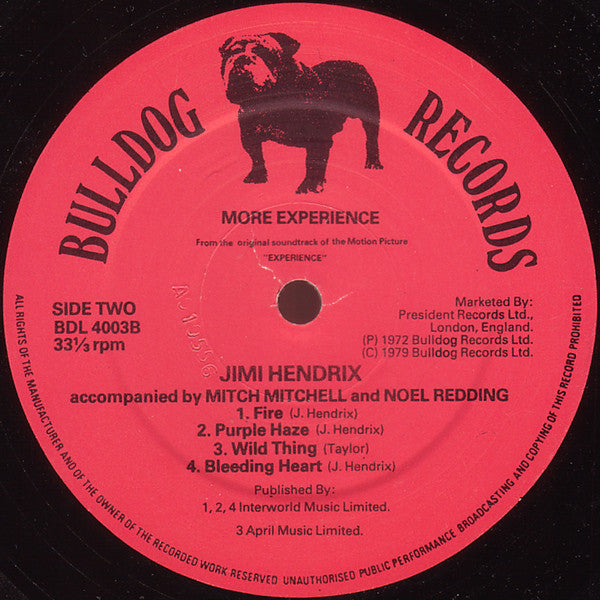 Jimi Hendrix Accompanied By Mitch Mitchell And Noel Redding ~ More Experience (Volume Two) (Vinyl) - Djungel & Jazz