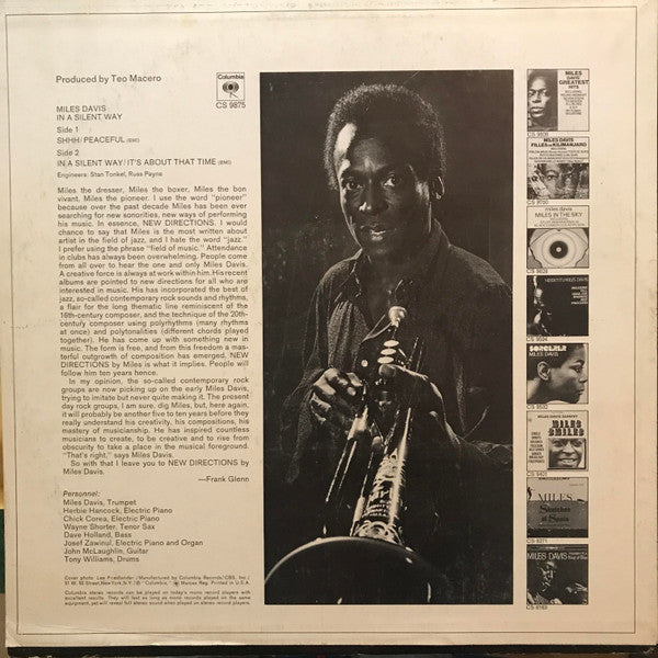 Miles Davis : In A Silent Way (LP, Album, Pit)